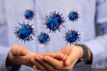 Corona Virus - Microbiology And Virology Concept - 3d protection.