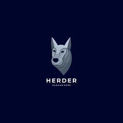 Vector Logo Illustration Herder Head Colorful Style.