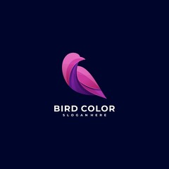 Vector Logo Illustration Bird Colorful Style.