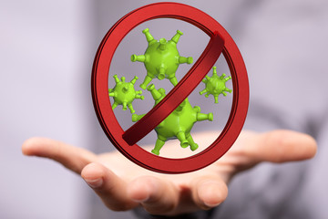Corona Virus - Microbiology And Virology Concept - 3d protection.