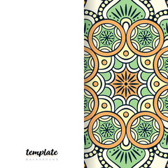 Mandala white background. Round floral ornament