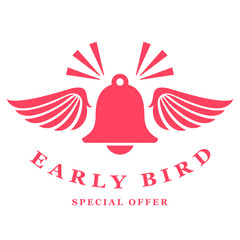Early bird offer vector icon