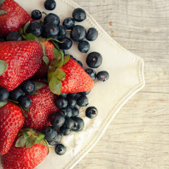 strawberries and blueberries