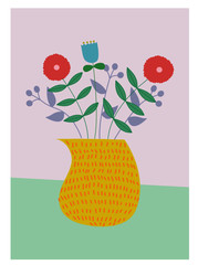 Flowers in a vase illustration