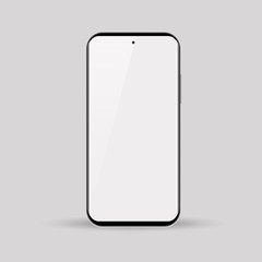 Phone mock up. Realistick modern mobile smartphone with blank screen. Digital device template. Vector illustration UI/UX design