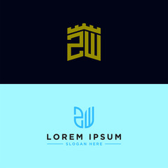 Inspiring logo design Set, for companies from the initial letters of the ZW logo icon. -Vectors