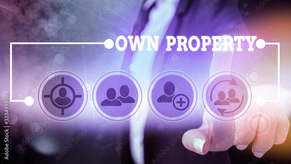 Poster text sign showing own property. business photo showcasing things that you own and can take it with y
