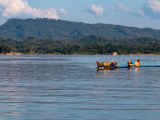 Kaptai Lake is the largest lake in Bangladesh.[1] It is located in the Kaptai Upazila under Rangamati District of Chittagong Division. The lake was created as a result of building the Kaptai Dam on