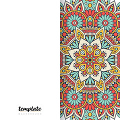 Mandala white background. Round floral ornament
