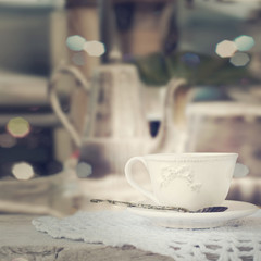 Cup of tea and teapot