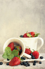 strawberries and blueberries
