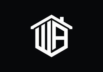 Monogram WA House Logo A Modern Minimalist Design For A Real Estate Agency