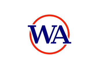 W A, WA Initial Letter Logo design vector template, Graphic Alphabet Symbol for Corporate Business Identity
