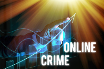 Word writing text Online Crime. Business photo showcasing crime or illegal online activity...