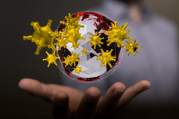 COVID-19 Business Finance Crisis Concept. Coronavirus Danger Pandemic. Global stress of world .