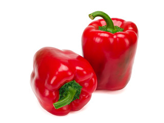 Red sweet pepper isolated on white background