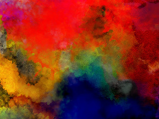 Obraz na płótnie Canvas multicolour colour splash fractal oil and watercolour paint abstract brush strock modern artwork texture backround painting 
