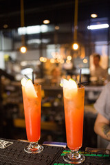 cocktails in restaurant