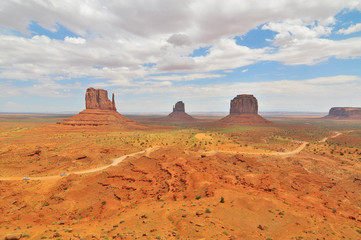 Monument Valley located on the Arizona–Utah border, USA.