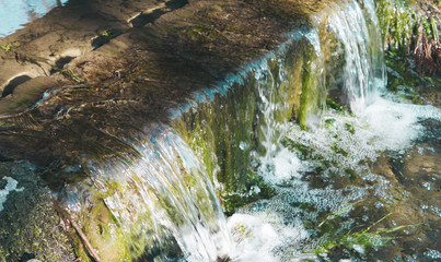 Little Waterfall Water Creek washes stones background Wallpapers macro photo 