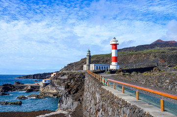 Fototapeta na wymiar Lighthouse in Fuencaliente, La Palma island, Canary, Spain