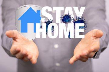 Stay home digital stay safe 3d.