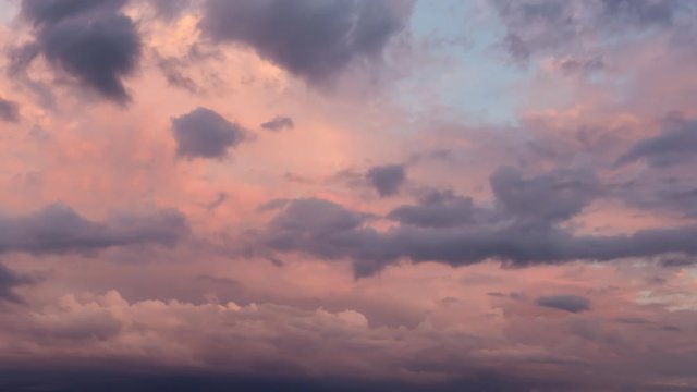 Cinemagraph Continuous Loop Animation. Dramatic Panoramic View of a cloudscape during a cloudy and colorful sunset. Taken over Beach Ancon in Trinidad, Cuba.