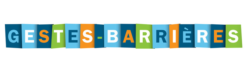 Bannière typographique vecteur GESTES-BARRIÈRES