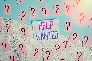 Handwriting text writing Help Wanted. Conceptual photo An ad in the paper an employer places to...