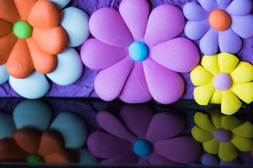 abstract background with colorful flowers