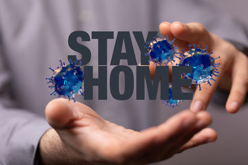 Stay home digital stay safe 3d.