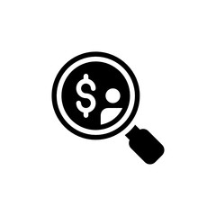Focus Marketing People teamwork analysis dollar sales Icon, Logo, Vector