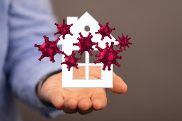 Stay home digital stay safe 3d.