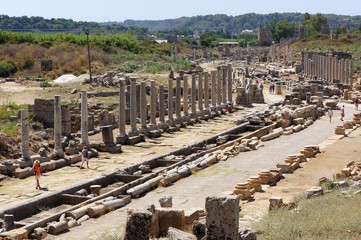 Obraz premium Ancient Roman ruins of Perge in Turkey