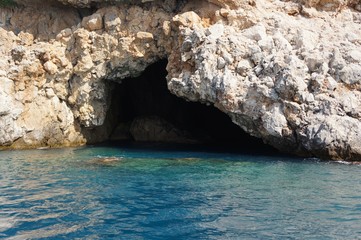 Rocky sea cave, Turkey