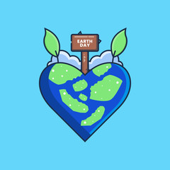 Happy Earth Day Flat Illustration