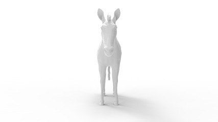 3D rendering of donkey white small animal studio islated white background