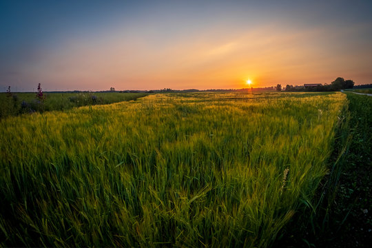 Sonnenuntergang in Aying