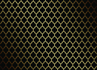 Moroccan Seamless Pattern.Traditional pattern with gold and black mosaic.line vector graphic design