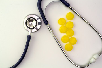 stethoscope on white background