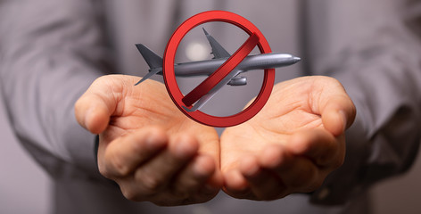 No flying symbol on white background with prohibit sign vector on isolated white background.