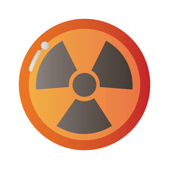 nuclear caution signal degradient style icon