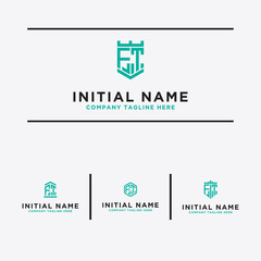 Inspiring logo design Set, for companies from the initial letters of the FT logo icon. -Vectors