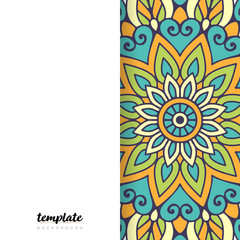 Mandala white background. Round floral ornament