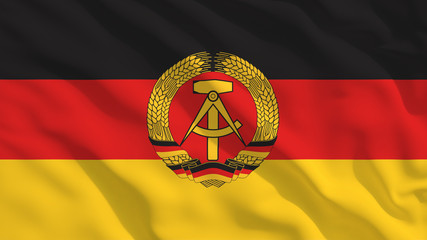 Fototapeta premium German Democratic Republic Flag on White Waving Texture