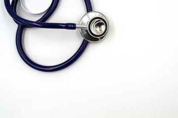 Medical stethoscope on a white background