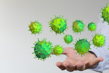 Virus Covid 19-NCP. nCoV denoted is single-stranded protection virus..