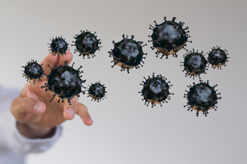 Virus Covid 19-NCP. nCoV denoted is single-stranded protection virus..