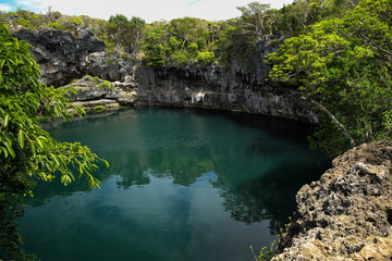 Fototapeta na wymiar Turtles Hole in the north of Ouvea Island, Loyalty Islands, New Caledonia.