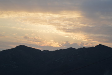 sunset in mountains